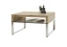 Couchtisch >HILARY< Glasablage, Eiche, Massivholz - 70x39x70cm (BxHxT)