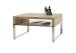 Couchtisch >HILARY< Glasablage, Eiche, Massivholz - 70x39x70cm (BxHxT)