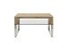 Couchtisch >HILARY< Glasablage, Eiche, Massivholz - 70x39x70cm (BxHxT)