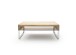 Couchtisch >HILARY< Glasablage, Eiche, Massivholz - 110x39x70cm (BxHxT)