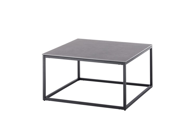 Couchtisch >VARNA< in anthrazit, Glas-Keramik/ Metall - 75x40x75cm (BxHxT)