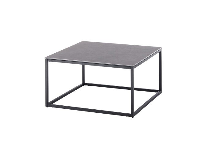 Couchtisch >VARNA< in anthrazit, Glas-Keramik/ Metall - 75x40x75cm (BxHxT)