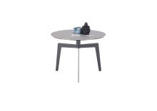 Beistelltisch >BUENA VISTA< in grau, Glas-Keramik/ Metall - 45x60cm (HxD)