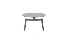 Beistelltisch >BUENA VISTA< in grau, Glas-Keramik/ Metall - 45x60cm (HxD)