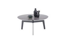 Couchtisch >BUENA VISTA< in grau, Glas-Keramik / Metall - 38x80cm (HxD)