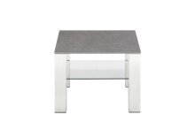 Couchtisch >PUNO< in anthrazit, Glas-Keramik / Edelstahl - 60x43x60cm (BxHxT)