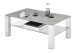 Couchtisch >PUNO< in grau, Glas-Keramik / Edelstahl - 110x43x70cm (BxHxT)