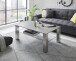 Couchtisch >PUNO< in grau, Glas-Keramik / Edelstahl - 110x43x70cm (BxHxT)