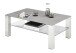Couchtisch >PUNO< in grau, Glas-Keramik / Edelstahl - 110x43x70cm (BxHxT)