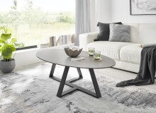 Couchtisch >ELBING< in grau, Glas-Keramik / Metall - 120x38x70cm (BxHxT)