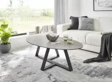 Couchtisch >ELBING< in grau, Glas-Keramik / Metall...