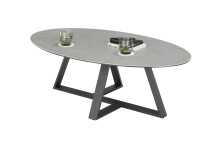 Couchtisch >ELBING< in grau, Glas-Keramik / Metall - 120x38x70cm (BxHxT)