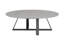 Couchtisch >ELBING< in grau, Glas-Keramik / Metall - 120x38x70cm (BxHxT)