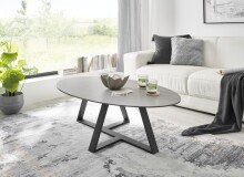 Couchtisch >ELBING< in grau, Glas-Keramik / Metall...