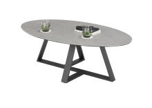 Couchtisch >ELBING< in grau, Glas-Keramik / Metall - 120x38x70cm (BxHxT)