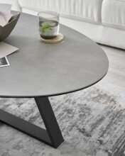 Couchtisch >ELBING< in grau, Glas-Keramik / Metall - 120x38x70cm (BxHxT)