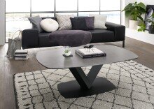 Couchtisch >MALANGO< in anthrazit, Glas-Keramik /...