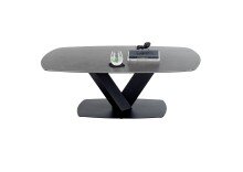 Couchtisch >MALANGO< in anthrazit, Glas-Keramik / Metall - 120x43x70cm (BxHxT)