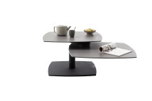 Couchtisch >SUSAKI< in schwarz, Glas-Keramik / Metall - 74x42x74cm (BxHxT)