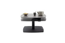 Couchtisch >SUSAKI< in schwarz, Glas-Keramik / Metall - 74x42x74cm (BxHxT)
