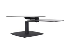 Couchtisch >SUSAKI< in schwarz, Glas-Keramik / Metall - 74x42x74cm (BxHxT)