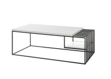 Couchtisch >JUBA< in weiss, Holzwerkstoff / Metall/...