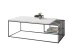 Couchtisch >JUBA< in weiss, Holzwerkstoff / Metall/ Klarglas - 120x40x60 (BxHxT)