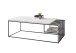 Couchtisch >JUBA< in weiss, Holzwerkstoff / Metall/ Klarglas - 120x40x60 (BxHxT)