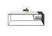 Couchtisch >JUBA< in weiss, Holzwerkstoff / Metall/ Klarglas - 120x40x60 (BxHxT)