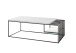 Couchtisch >JUBA< in weiss, Holzwerkstoff / Metall/ Klarglas - 120x40x60 (BxHxT)