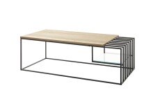 Couchtisch >JUBA< in Eiche, Massivholz / Metall /...