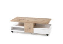 Couchtisch >RENNES< mit Fach+Schub, MDF weiss /...