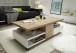 Couchtisch >RENNES< mit Fach+Schub, MDF weiss / Dekor Eiche - 120x40x60 (BxHxT)