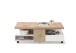 Couchtisch >RENNES< mit Fach+Schub, MDF weiss / Dekor Eiche - 120x40x60 (BxHxT)