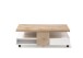 Couchtisch >RENNES< mit Fach+Schub, MDF weiss / Dekor Eiche - 120x40x60 (BxHxT)