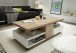 Couchtisch >RENNES< mit Fach+Schub, MDF weiss / Dekor Eiche - 120x40x60 (BxHxT)