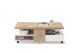 Couchtisch >RENNES< mit Fach+Schub, MDF weiss / Dekor Eiche - 120x40x60 (BxHxT)