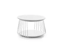 Couchtisch >VILNIUS< in weiss, MDF / Metall -...