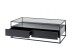 Couchtisch >EVORA< 2 Schübe, Ablage, Glas / schwarz - 120x40x60 (BxHxT)