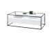 Couchtisch >EVORA< 2 Schübe, Ablage, weiss / Glas - 120x40x60 (BxHxT)