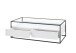 Couchtisch >EVORA< 2 Schübe, Ablage, weiss / Glas - 120x40x60 (BxHxT)