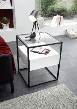 Beistelltisch >EVORA< Schublade, weiss,...