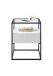 Beistelltisch >EVORA< Schublade, weiss, Holzwerkstoff / Metall - 43x54x43cm (BxHxT)