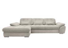 Polstergarnitur >Riordan< Schlaffunktion, Stauraum, Webstoff Corto beige - 314x104x184 (BxHxT)