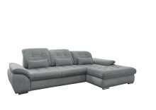 Polstergarnitur >Riordan< Schlaffunktion, Stauraum, Webstoff Corto silber - 314x104x184 (BxHxT)