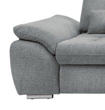 Polstergarnitur >Riordan< Schlaffunktion, Stauraum, Webstoff Corto silber - 314x104x184 (BxHxT)