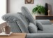 Polstergarnitur >Riordan< Schlaffunktion, Stauraum, Webstoff Corto silber - 314x104x184 (BxHxT)