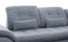 Polstergarnitur >Riordan< Schlaffunktion, Stauraum, Webstoff Corto hellblau - 314x104x184 BxHxT