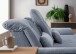 Polstergarnitur >Riordan< Schlaffunktion, Stauraum, Webstoff Corto hellblau - 314x104x184 BxHxT
