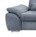 Polstergarnitur >Riordan< Schlaffunktion, Stauraum, Webstoff Corto hellblau - 314x104x184 BxHxT